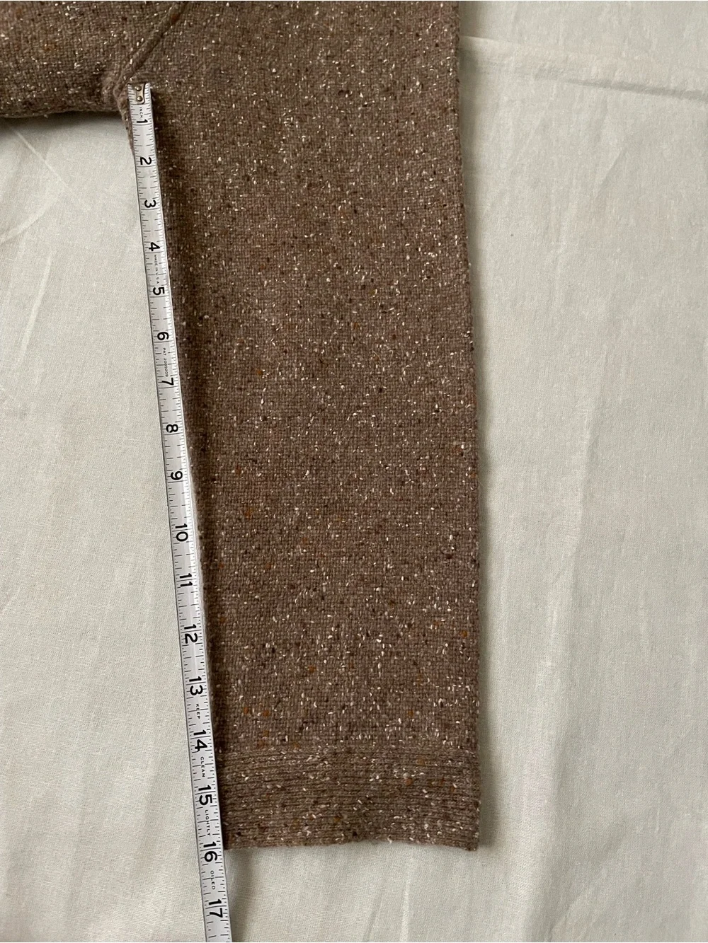 Eileen Fisher Heather Brown Knit Button-Front Wool blend cardigan